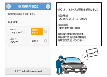 振動検知でメール通知